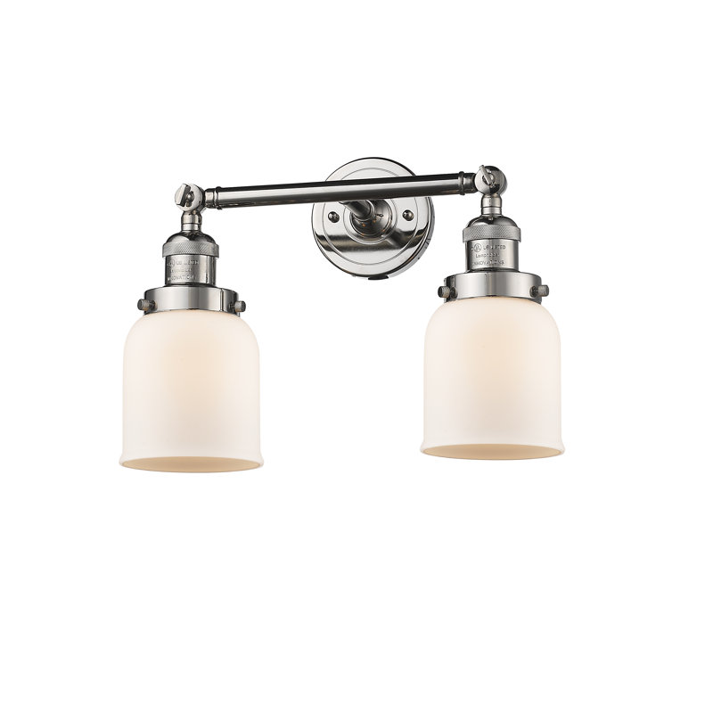 ClipperCove 2 - Light Dimmable Vanity Light, 6 Watt Vinage LED Bulb, Matte White Cased, Polished Nickel