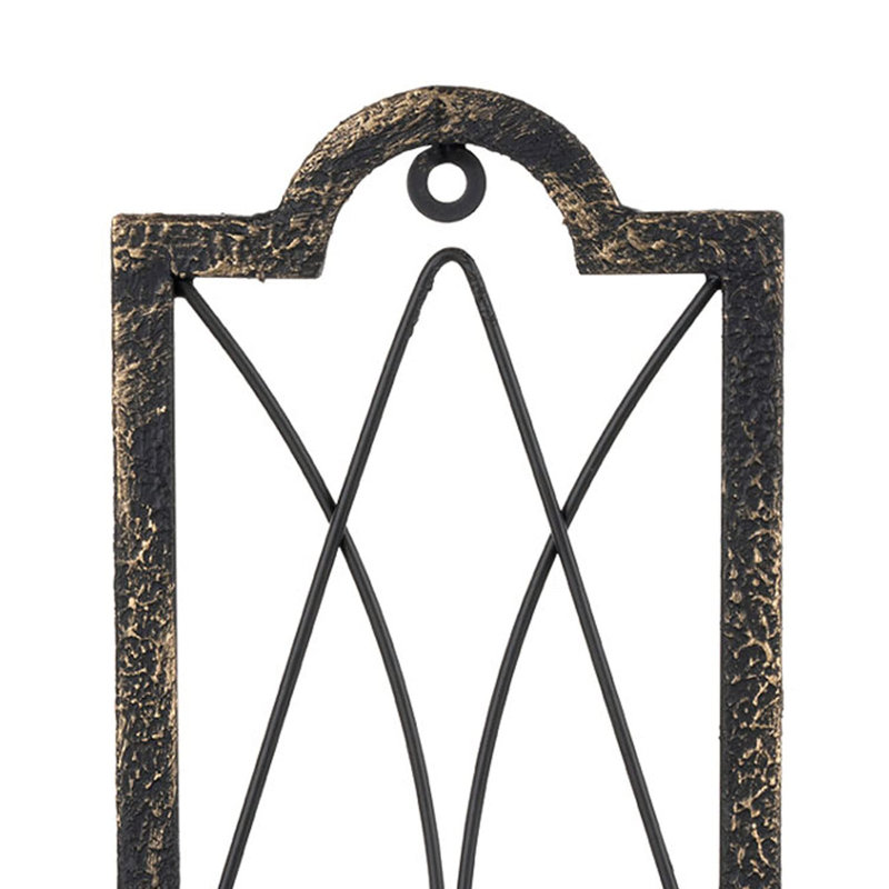 Gothic Candle Sconce Set Of 2 -Gold Black Metal Wall Candle Holder-Rustic Home Deco