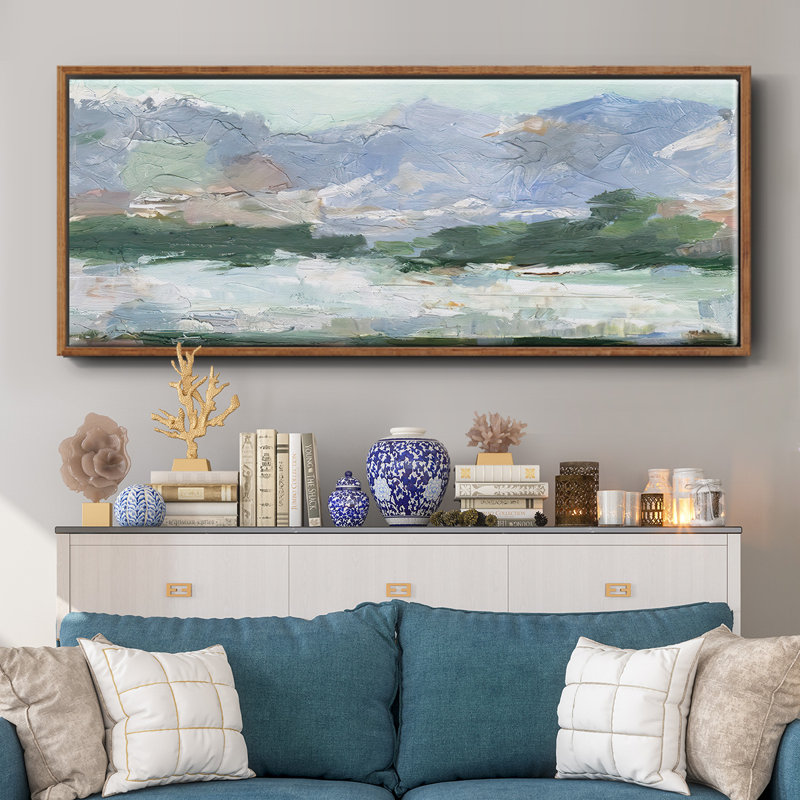 «Pastel Mountain View II», toile encadrée, H 12 po x l 30 po x P 1,5 po, Noyer