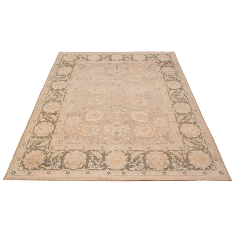 Tapis unique en laine de style années 1990 de 7 pi 9 po x 10 pi 6 po Aaminah