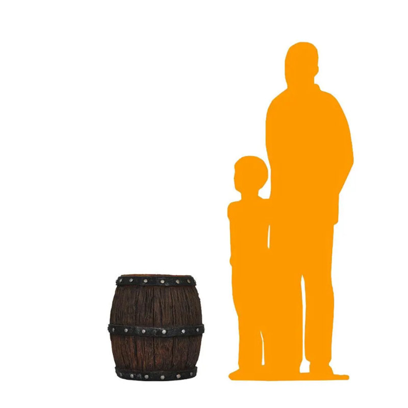 Small Rustic Barrel Statue