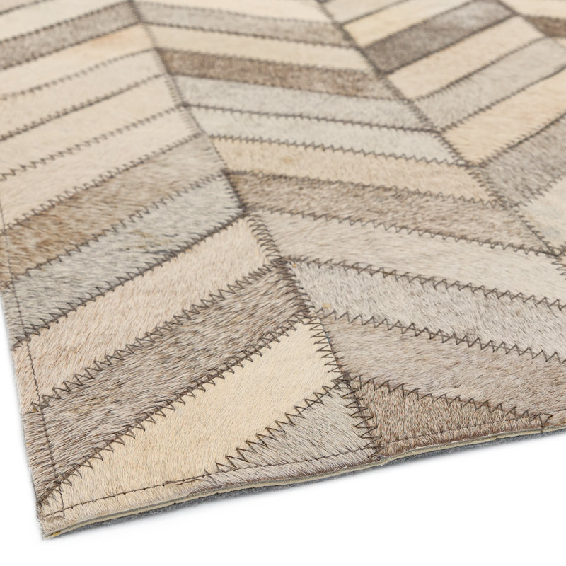 Karlee Chevron Cowhide Area Rug, Rectangle 200 x 300cm