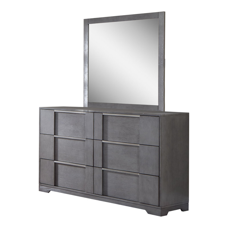 Commode 6 tiroirs avec miroir Yanlin