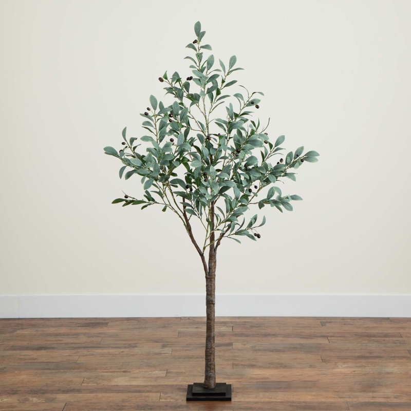 5ft. Lighted Artificial Fruiting Olive Tree with 200 Warm White LED Lights
