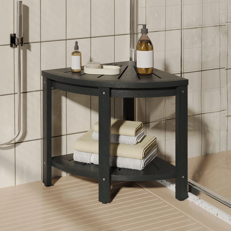  Banc d'angle avec tablette de rangement, Noir mat