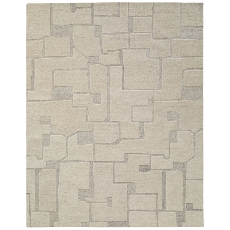 Tapis en laine touffeté à la main Lira, Rectangle 8 pi 9 po x 11 pi 9 po