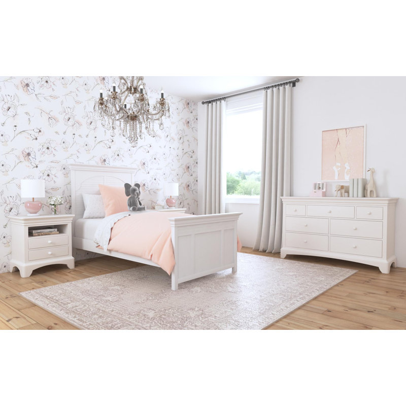 Neopolitan Twin Louvered Panel Headboard Creamy White, Creamy White, Twin