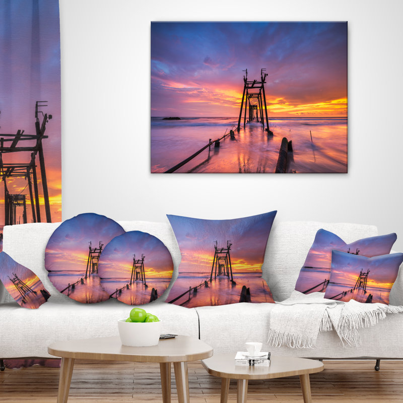 Coussin Pier Bridge, 16 po x 1 po, Carré