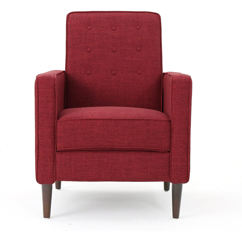Upholstered Swivel Recliner, Red Polyester Blend