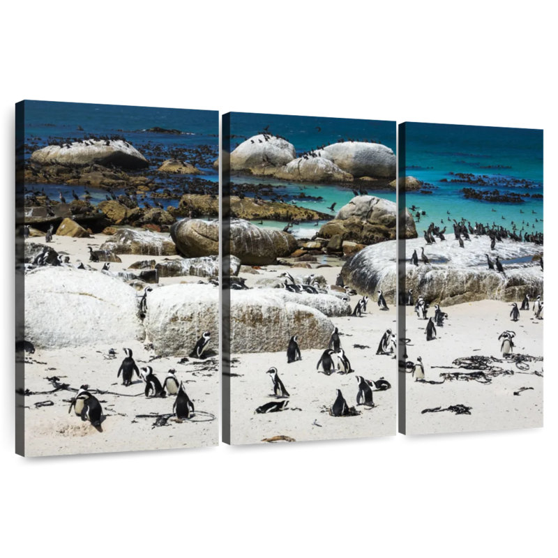 Brampt Boulders Beach Penguins, 42" H x 65" W