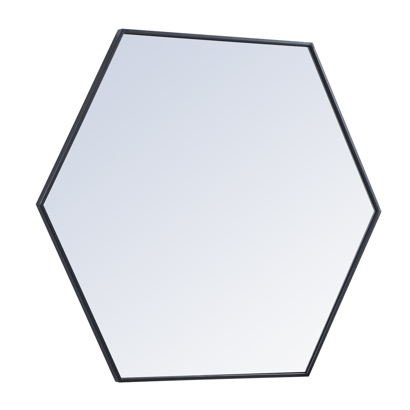 Sabine Metal Hexagon Wall Mirror, Black, 32" x 38"