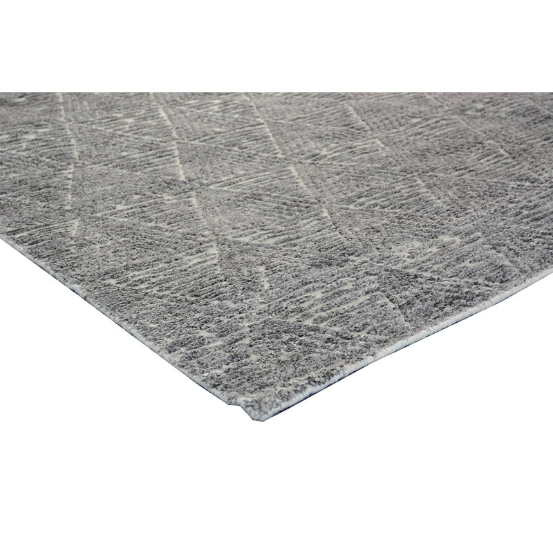 Wool Geometric Area Rug in Gray, Rectangle 10' x 14'