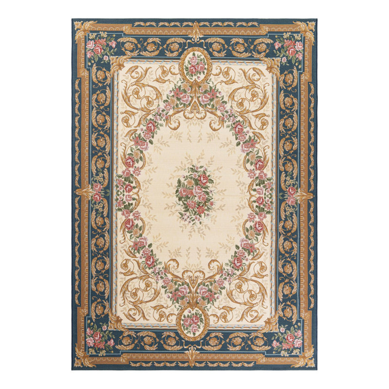 Tapis intérieur / extérieur traditionnel, Rectangle 6 pi 1 po x 9 pi