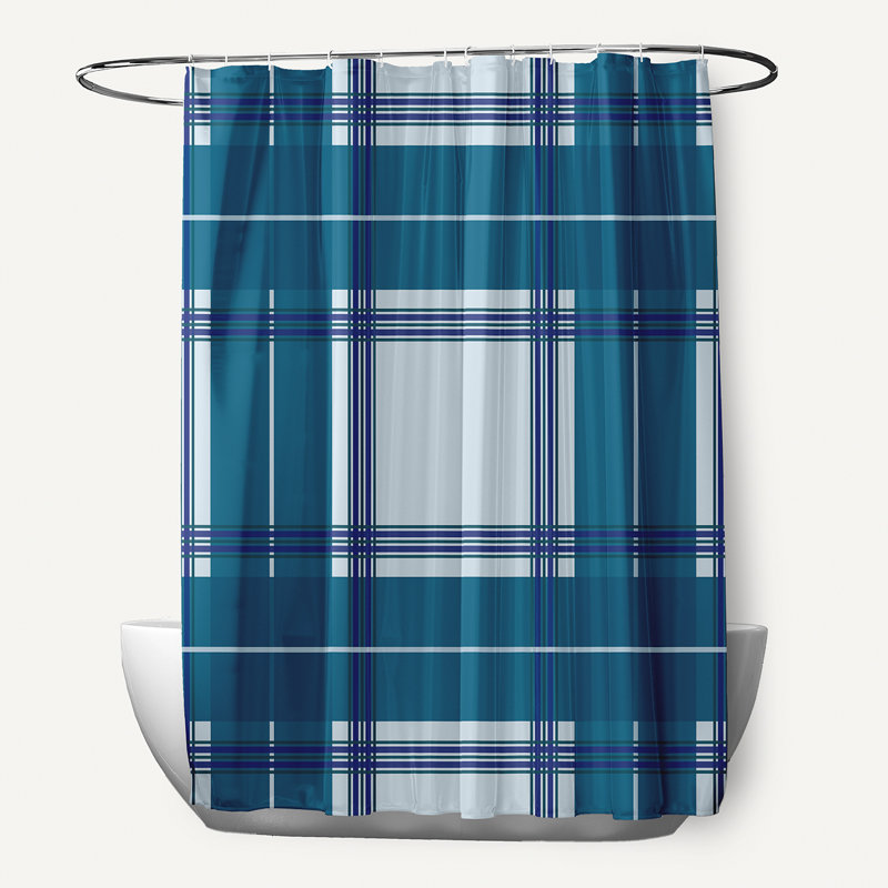Rideau de douche simple Jaylee, Bleu clair / bleu sarcelle