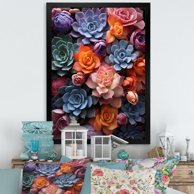 «Oravia Colorful Succulents Desert Gems I», reproduction sur toile