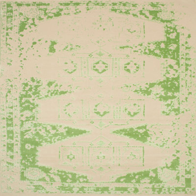 Beige/Tapis décoratif vert