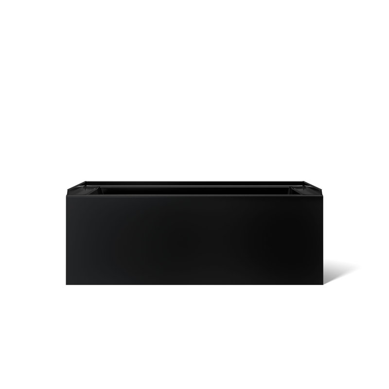 Underscore® 60" x 30" Rectangular Alcove Soaking Bathtub with Slotted Overflow and Integral Apron, Right, Black