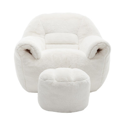 Beanbag chair with back support and Ottoman by Latitude Run