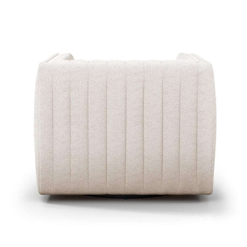 Augustine Swivel Armchair, Dover Crescent White Linen Blend