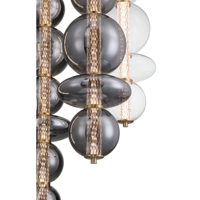 Lustre mixte 30 "Atomo 4L, Doré