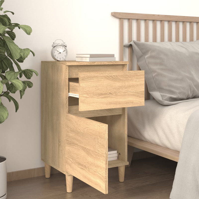 Giesen 40cm W Bedside Table, Beige, Individual