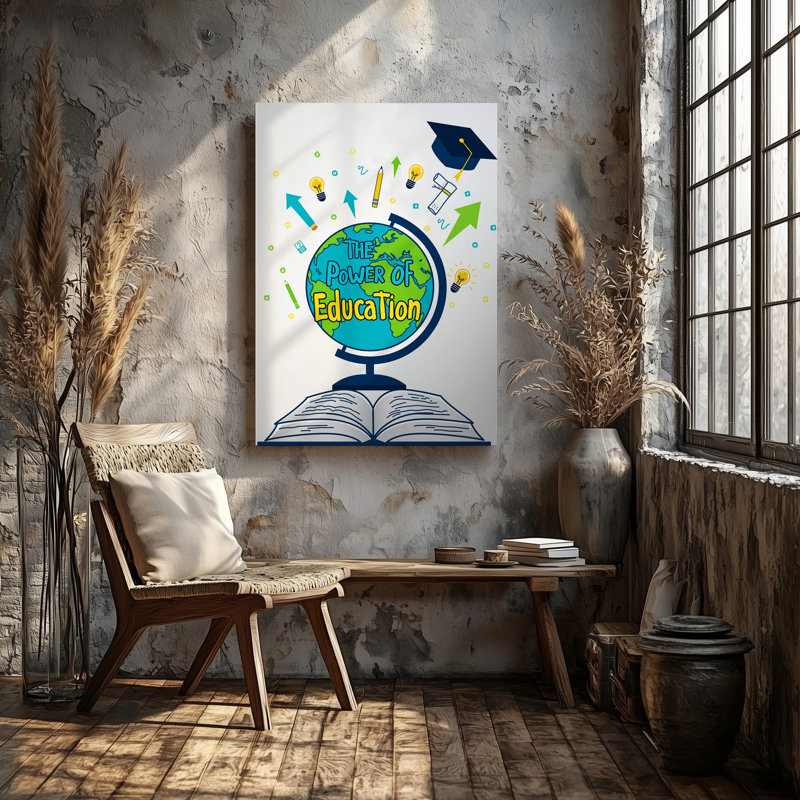 Reproduction d'art sur toile, "Thème éducatif et éducatif", H 11 po x l 14 po