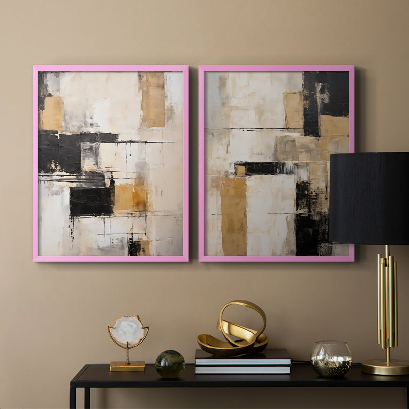 Série ABSTRACT CDI - reproduction encadrée de qualité supérieure - prête à être accrochée - aucun clou requis - aucun clou requis
