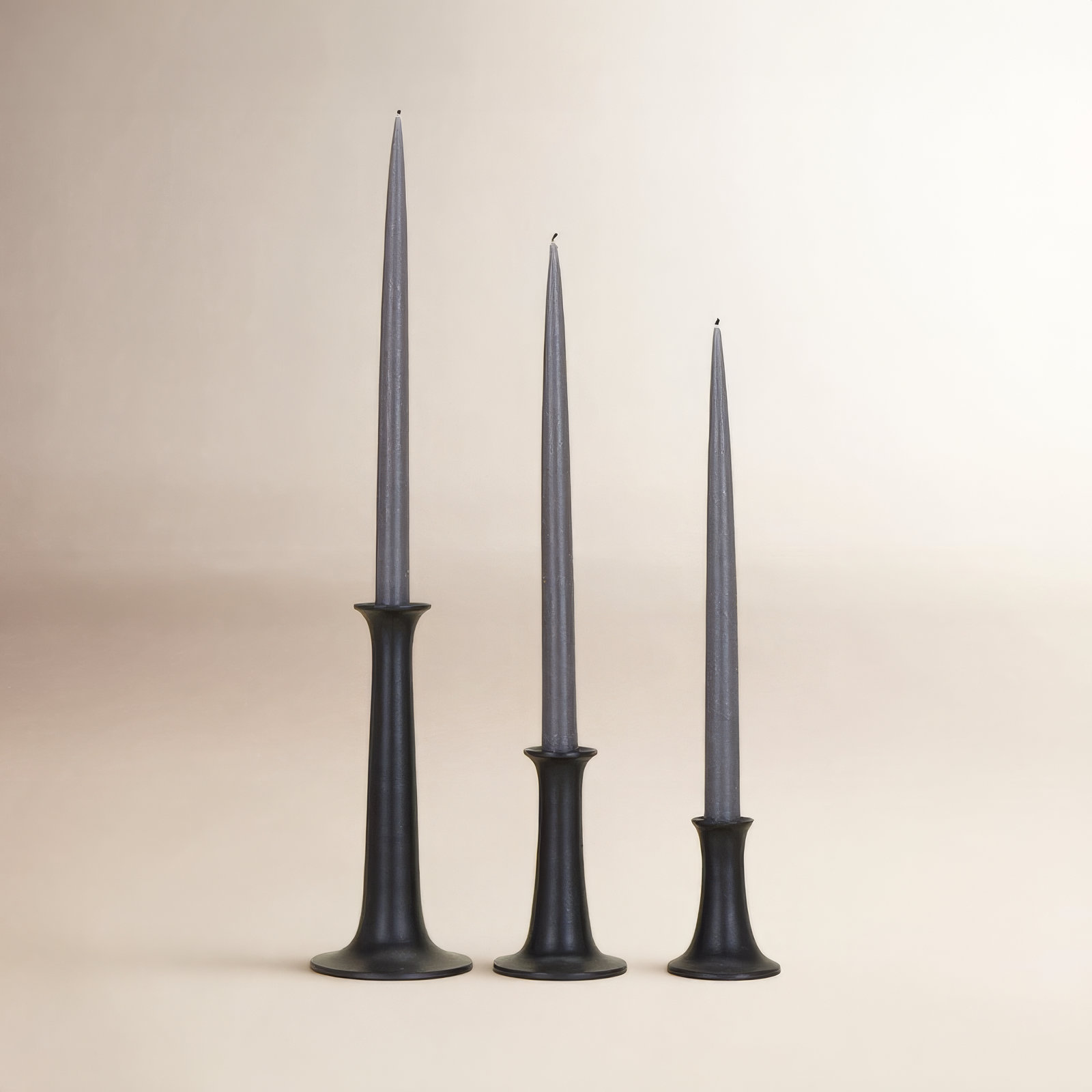 Aluminum Candlestick Holder, 5.5" H x 3.5" W x 3.5" D, Black