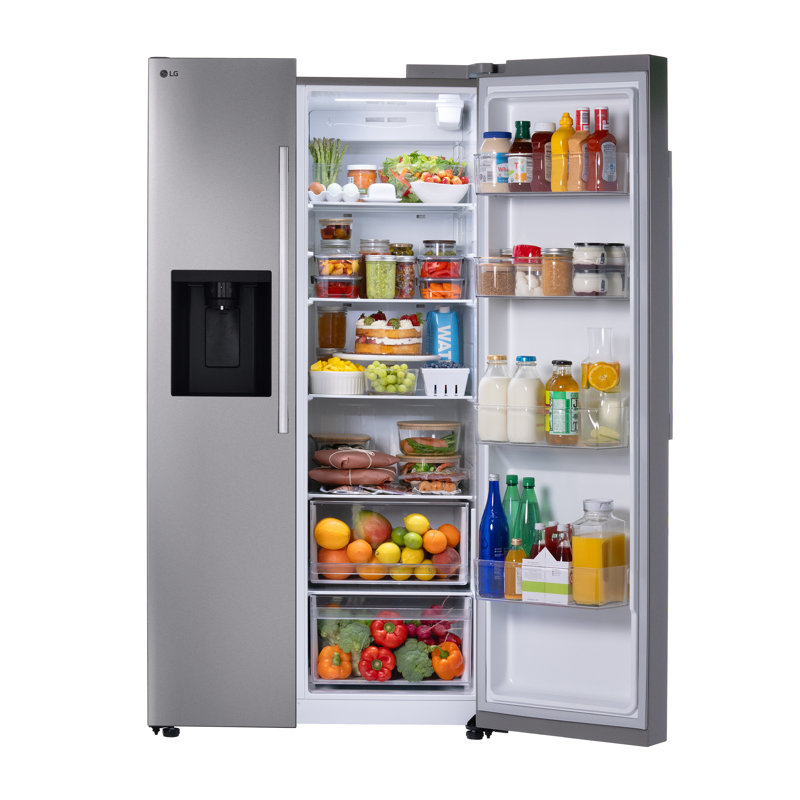 LG Standard-Depth, Side-by-side Refrigerator, with Ice and Water and Bar Handle Design, 27 cu. ft.