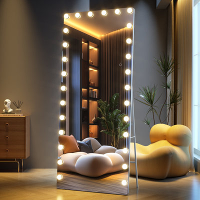 Miroir pleine longueur moderne et contemporain avec verre trempé Ebern Designs et garantie de 3 ans