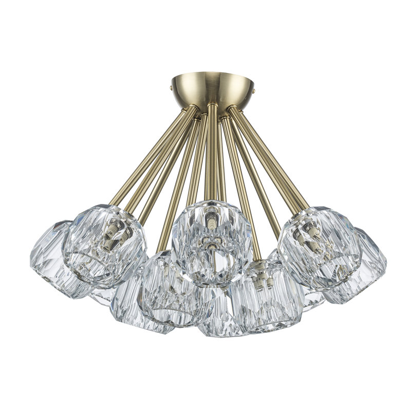 Konotopsky 12 - Light Semi Flush Mount, Antique Gold