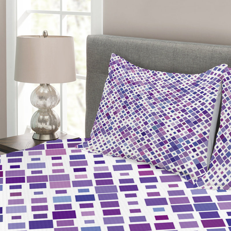 Furman Geometric Shapes Bedspread with Pillow Shams, 220 x 264 cm