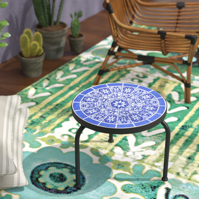 Chittenden Round Metal Outdoor Side Table , 13'' in. W 13.25'' in. D