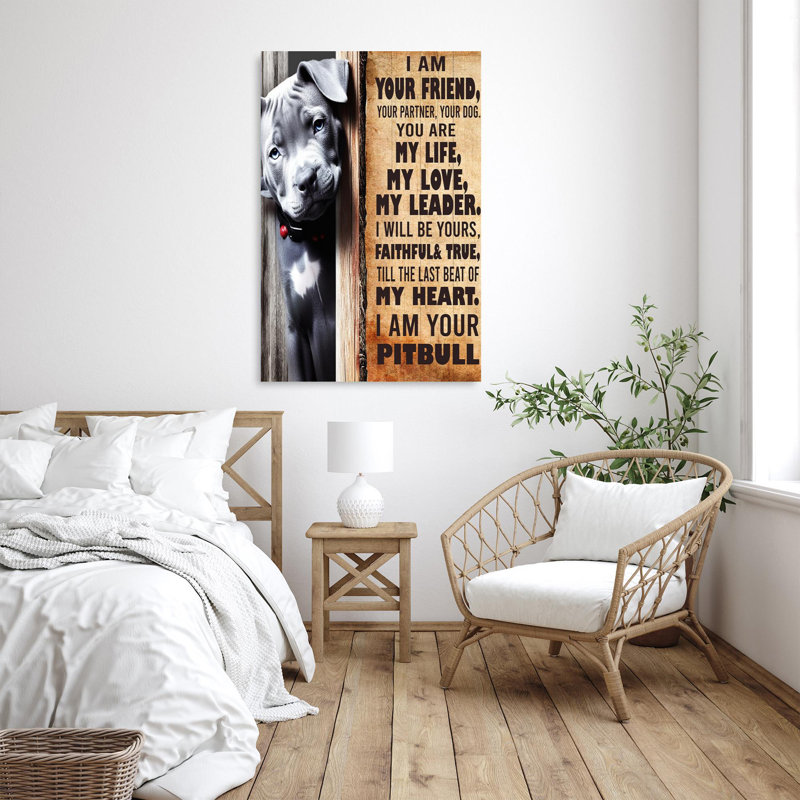 «I Am Your Pitbull», impression rectangulaire sur toile, «I Am Your Pitbull», H 36 po x l 24 po x P 1,25 po