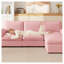 Canapé modulaire en L en chenille rose avec canapé et nuage-849080055