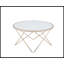 Table basse Valora en verre givré champagne