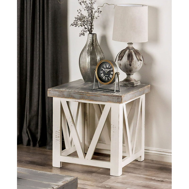 Table de bout Sonje, Blanc, gris