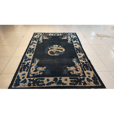 Antique Chinese - Ningxia Hallway Runner Wool Blue Rug
