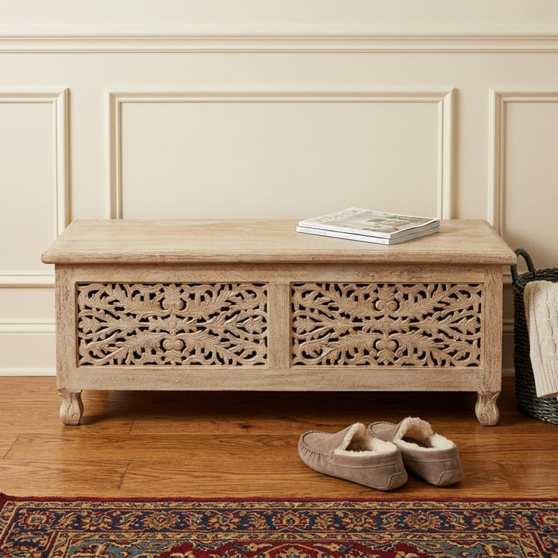 Solid Wood Storage Bench