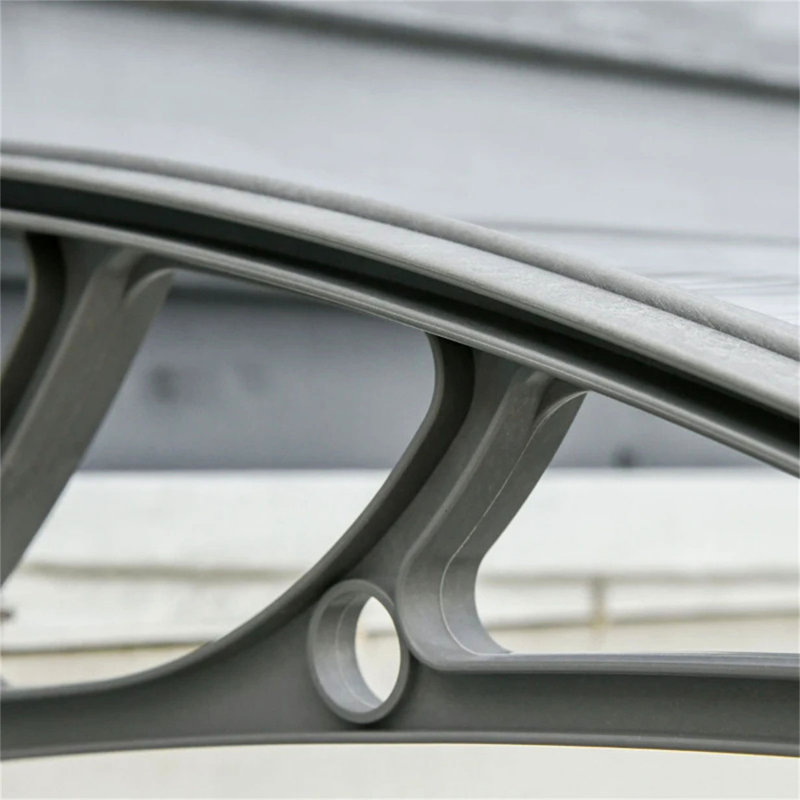Dakota Fields 75cm W x 100cm D Plastic Cover Retractable Door / Window Awning, Grey