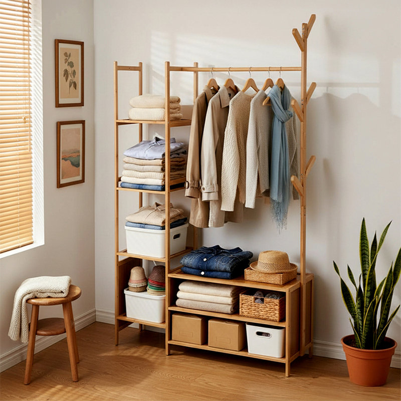 Hall Tree 80cm Wide, Brown Wood