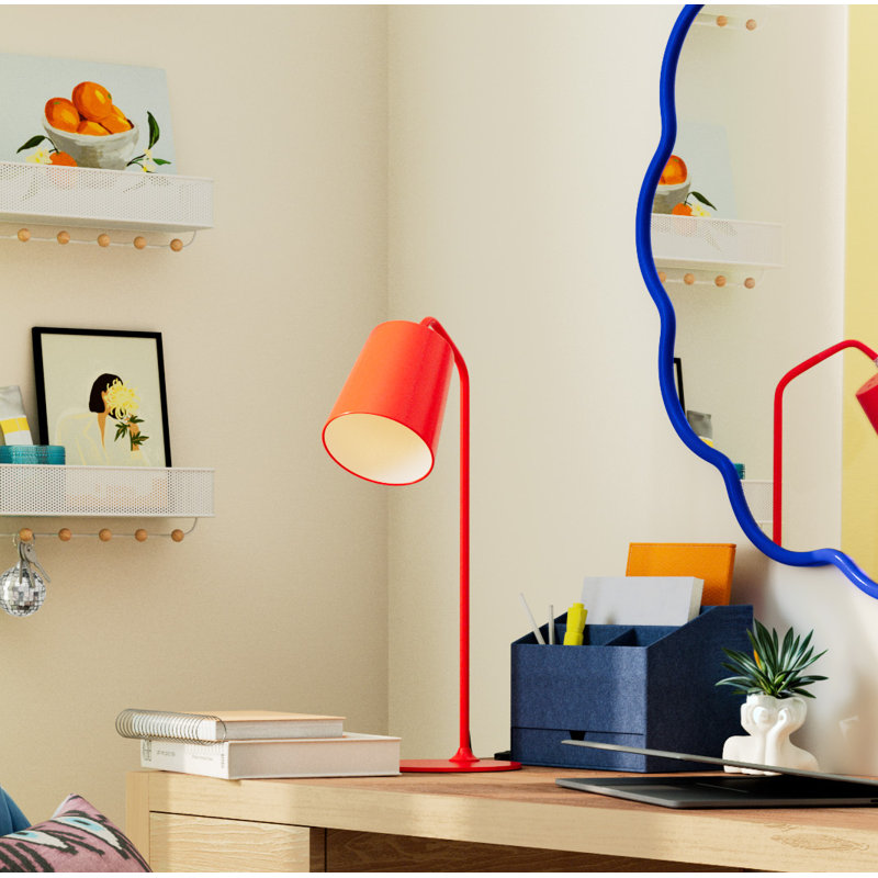 Hannon Metal Desk Lamp, Red