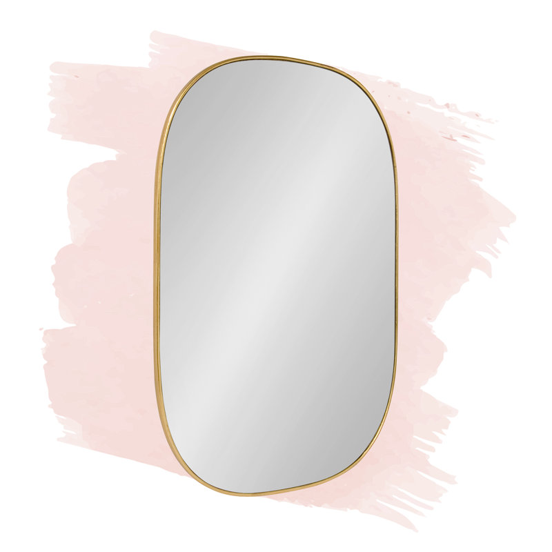 Miroir d'appoint mural Dashiya, Or, 18 po x 24 po