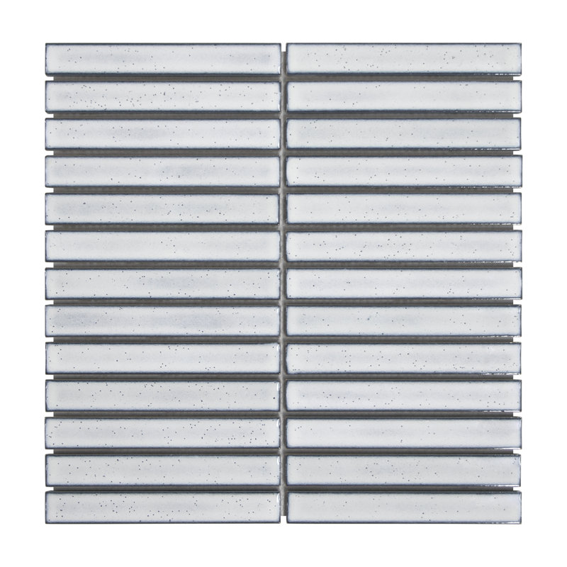 Carreau de mosaïque murale en porcelaine empilée 12 po x 12 po, Blanc