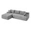 Canapé modulaire en forme de L de 108 po sans dossier, en mousse à mémoire de forme avec méridienne surdimensionnée pour le salon, gris, faisant face à la gauche-380551185-433862765-433862767