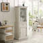 Grande armoire de rangement moderne avec portes et tablettes en verre - Buffet autoportant polyvalent avec tiroir pour le salon, la cuisine, la salle à manger et le bureau-121296874