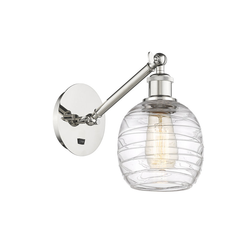 Applique murale 1 lumière 6 po avec bras ajustable Shauna 1, Ampoule non incluse, Nickel poli
