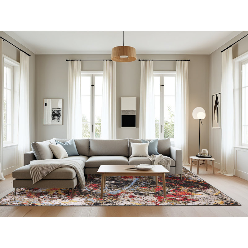 Abstract Indoor Rug, Rectangle 8' x 12'