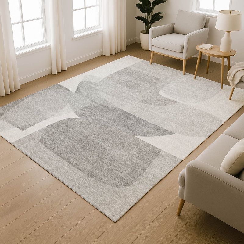 Premium Machine Washable Mayfield AMF2121 Blocks Rug, 10' x 14', Linen