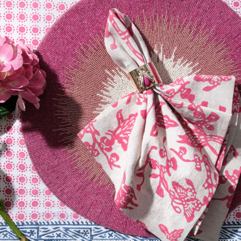 Ladybug Napkin Rings, Pink/Shiny Gold